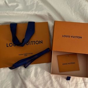Louis Vuitton wallet box, card holder, ribbon and bag. Authentic.
